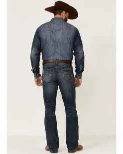 Cinch Men's Ian Dark Stonewash Stretch Slim Bootcut Jeans Indigo 8 Cinch Men's Ian Dark Stonewash Stretch Slim Bootcut Jeans Indigo -Cinch Shop 2000342276 402 P4