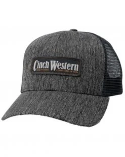 Cinch Men's Heather Grey & Black Western Patch Mesh-Back Trucker Cap