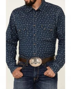 Cinch Men's Modern Fit Floral Print Long Sleeve Snap Western Shirt Blue 7 Cinch Men's Modern Fit Floral Print Long Sleeve Snap Western Shirt Blue -Cinch Shop 2000345451 400 P3