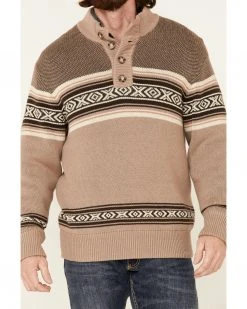 Cinch Men's Charcoal Southwestern Print Sweater-Knit 1/4 Zip-Front Pullover  -Cinch Shop 2000345603 026 P3