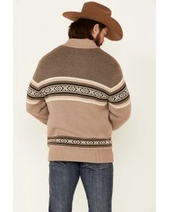 Cinch Men's Charcoal Southwestern Print Sweater-Knit 1/4 Zip-Front Pullover  -Cinch Shop 2000345603 026 P4