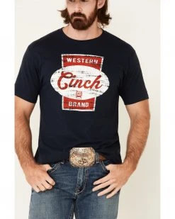 Cinch Men's Navy Vintage Logo Short Sleeve T-Shirt  -Cinch Shop 2000345612 410 P3