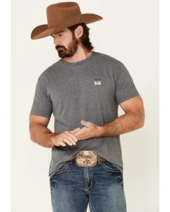 Cinch Men's Heather Grey Color Fade Logo Short Sleeve T-Shirt 