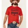 Cinch Men's Red Lead Don't Follow Mountain Graphic Short Sleeve T-Shirt 