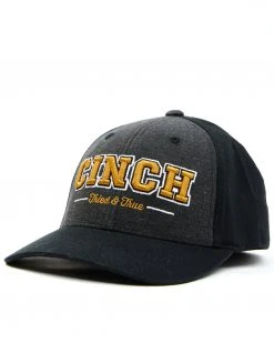 Cinch Boys' Black 3D Embroidered Logo Fitted Flex-Fit Ball Cap 