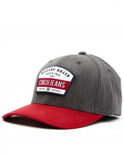 Cinch Men's Heather Grey Logo Patch Fitted Flex-Fit Ball Cap 