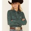 Cinch Women's Multi Geo Print Long Sleeve Snap Western Core Shirt  Purple