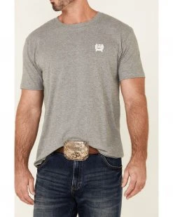 Cinch Men's Grey Flag Logo Graphic Short Sleeve T-Shirt  -Cinch Shop 2000349061 020 P3