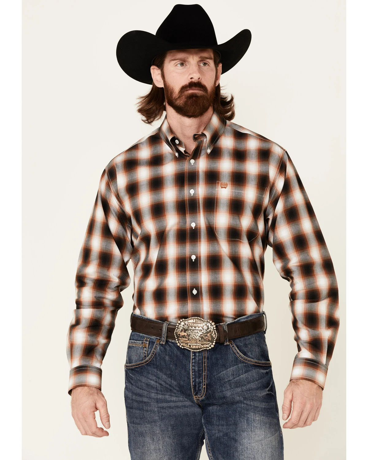 Cinch Men's White Large Plaid Long Sleeve Button-Down Western Shirt 5 Cinch Men's White Large Plaid Long Sleeve Button-Down Western Shirt - Image 5