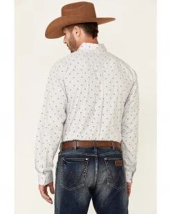 Cinch Men's Grey Southwestern Geo Print Long Sleeve Button-Down Western Shirt  -Cinch Shop 2000349427 020 P4