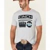 Cinch Men's Heather Light Grey Circle Logo Shor T Sleeve T-Shirt 