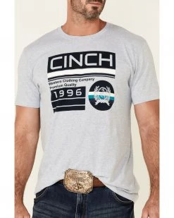 Cinch Men's Heather Light Grey Circle Logo Shor T Sleeve T-Shirt 6 Cinch Men's Heather Light Grey Circle Logo Shor T Sleeve T-Shirt -Cinch Shop 2000349438 020 P3