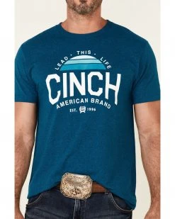 Cinch Men's Heather Teal Logo Brand Graphic Short Sleeve T-Shirt  -Cinch Shop 2000349439 442 P3
