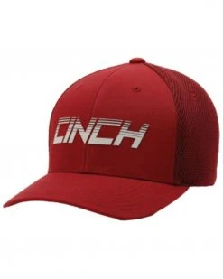 Cinch Men's Burgundy Logo Air Mesh Flex-Fit Ball Cap 
