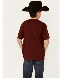Cinch Boys' Heather Burgundy Signature Logo Graphic Short Sleeve T-Shirt 6 Cinch Boys' Heather Burgundy Signature Logo Graphic Short Sleeve T-Shirt -Cinch Shop 2000355956 640 P3