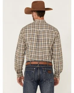 Cinch Men's Khaki Plaid Long Sleeve Button-Down Western Shirt  Beige/khaki -Cinch Shop 2000357766 250 P4