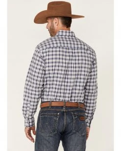 Cinch Men's White Plaid Long Sleeve Button-Down Western Shirt  -Cinch Shop 2000357773 100 P4