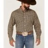 Cinch Men's Gold Floral Geo Print Long Sleeve Button-Down Western Shirt 