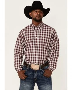 Cinch Men's Purple Plaid Long Sleeve Button-Down Western Shirt  -Cinch Shop 2000357786 500 P1 1