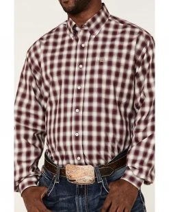 Cinch Men's Purple Plaid Long Sleeve Button-Down Western Shirt  -Cinch Shop 2000357786 500 P3