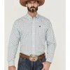 Cinch Men's Small Floral Print Long Sleeve Button-Down Western Shirt - Big  White