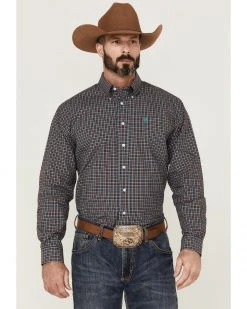 Cinch Men's Small Plaid Western Shirt  Navy -Cinch Shop 2000357796 410 P1 1