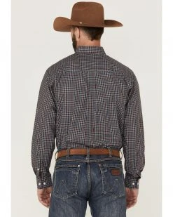 Cinch Men's Small Plaid Western Shirt  Navy -Cinch Shop 2000357796 410 P4