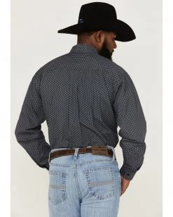 Cinch Men's Diamond Stripe Western Shirt  Navy -Cinch Shop 2000357797 410 P4
