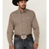 Cinch Men's Medallion Geo Print Long Sleeve Button-Down Western Shirt  Brown