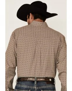 Cinch Men's Medallion Geo Print Long Sleeve Button-Down Western Shirt  Brown -Cinch Shop 2000357804 200 P4