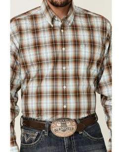 Cinch Men's Brown Large Plaid Long Sleeve Button-Down Western Shirt  -Cinch Shop 2000357805 200 P3