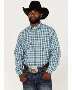 Cinch Men's Large Plaid Long Sleeve Button-Down Western Shirt  White -Cinch Shop 2000357806 100 P1 1
