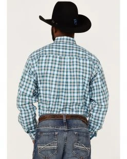 Cinch Men's Large Plaid Long Sleeve Button-Down Western Shirt  White -Cinch Shop 2000357806 100 P4