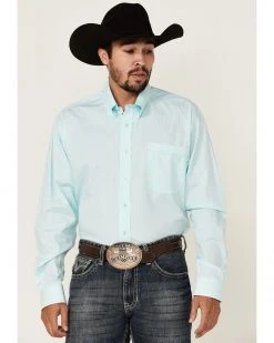 Cinch Men's Light Blue Geo Print Long Sleeve Button-Down Western Shirt  -Cinch Shop 2000357807 450 P1 1