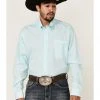 Cinch Men's Light Blue Geo Print Long Sleeve Button-Down Western Shirt 