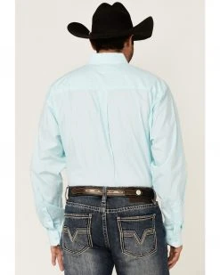 Cinch Men's Light Blue Geo Print Long Sleeve Button-Down Western Shirt  -Cinch Shop 2000357807 450 P4