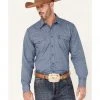 Cinch Men's Blue Small Circle Modern Fit Geo Print Long Sleeve Snap Western Shirt 