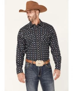Cinch Men's Black Medallion Geo Print Long Sleeve Snap Western Shirt Modern Fit -Cinch Shop 2000357810 001 P1 1