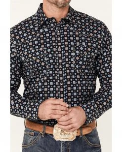 Cinch Men's Black Medallion Geo Print Long Sleeve Snap Western Shirt Modern Fit -Cinch Shop 2000357810 001 P3