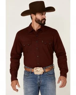 Cinch Men's Modern Fit Red All-Over Print Long Sleeve Snap Western Shirt 