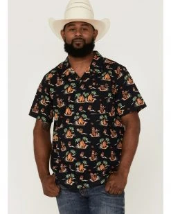 Cinch Men's Camp Aloha Hawaiian Western Shirt Black