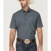 Cinch Men's Medallion Geo Print Arena Flex Short Sleeve Button-Down Stretch Western Shirt  Black