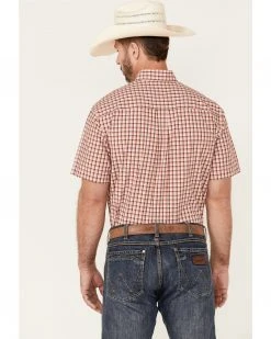 Cinch Men's Pink Small Plaid Short Sleeve Button-Down Western Shirt  -Cinch Shop 2000357830 650 P4