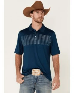 Cinch Men's Arena Flex Blue Chest Stripe Short Sleeve Polo Shirt 9 Cinch Men's Arena Flex Blue Chest Stripe Short Sleeve Polo Shirt -Cinch Shop 2000357839 400 P1 1