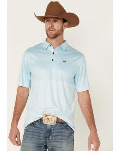 Cinch Men's AF Light Blue Chest Stripe Short Sleeve Polo Shirt 