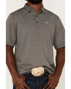 Cinch Men's Arena Flex Solid Heather Grey Short Sleeve Polo Shirt  -Cinch Shop 2000357844 070 P3