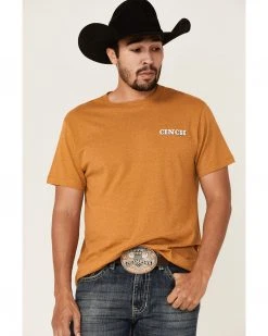 Cinch Men's Gold Branded Logo Graphic Short Sleeve T-Shirt