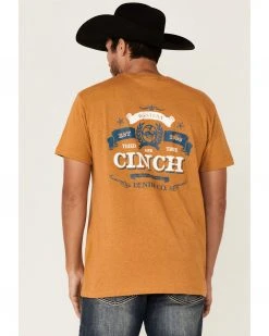 Cinch Men's Gold Branded Logo Graphic Short Sleeve T-Shirt  -Cinch Shop 2000357851 710 P4