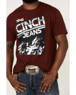 Cinch Men's Jeans 96' Mountain Graphic T-Shirt  Heather Red -Cinch Shop 2000357853 603 P3