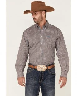 Cinch Men's Multi Stretch Geo Print Long Sleeve Button-Down Western Shirt White 9 Cinch Men's Multi Stretch Geo Print Long Sleeve Button-Down Western Shirt White -Cinch Shop 2000358759 100 P1 1